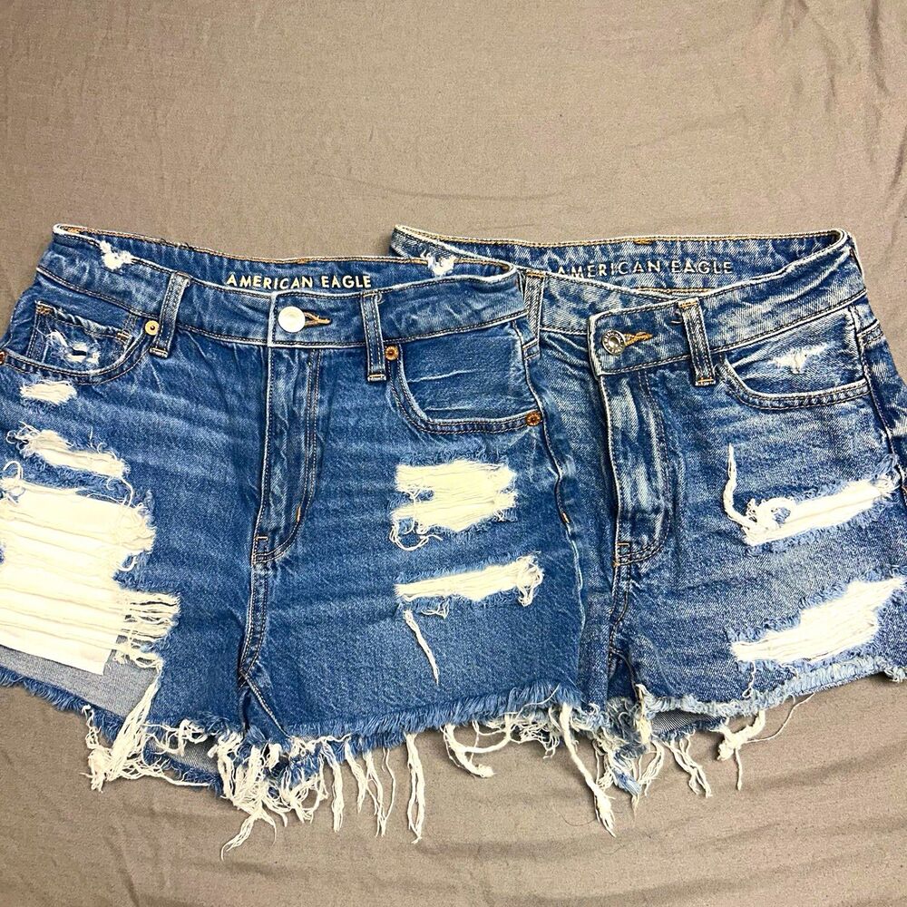 American Eagle Outfitters Strigid Women’s High Rise Distressed Cutoff Shorts 00